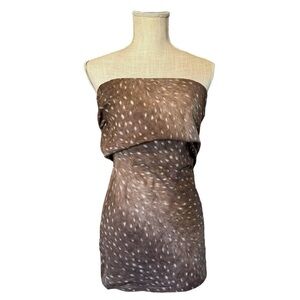 Deer/Fawn Print Midi Skirt